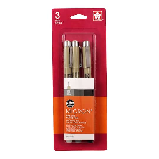 Pigma® Micron™ Black & Gray 3 Piece Fine Line Pen Set